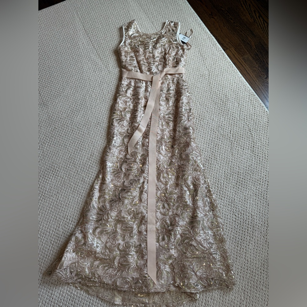Betsy & Adam Gold Maxi Dress